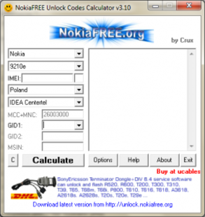 Para buscar refugio logo Cósmico NokiaFree Unlock Codes Calculator - Descargar