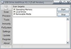 Imagen USB Drive AntiVirus 2.3 Build 0813