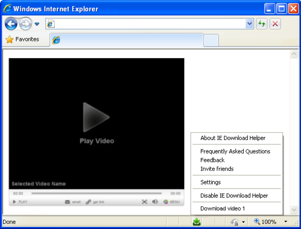 Download helper for internet Explorer