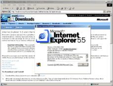 Imagen Windows update for Internet Explorer 5.5