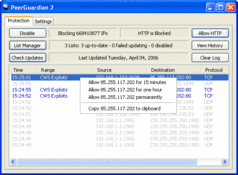 Imagen PeerGuardian 2.0-beta-6c