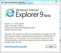 Image Internet Explorer 9 9.0.8112.16421