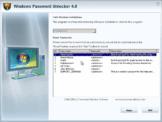 Imagen Windows Password Unlocker 4.0