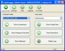 Image LightLogger Keylogger 6.8.13.1