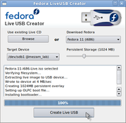 Imagen Fedora LiveUSB Creator 3.11.1