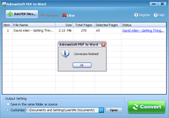 Imagen Adreamsoft PDF to Word Converter 2.1.0.4